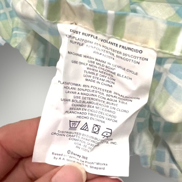 Disney Winnie The Pooh Crib Dust Ruffle Vintage - Picture 6 of 10